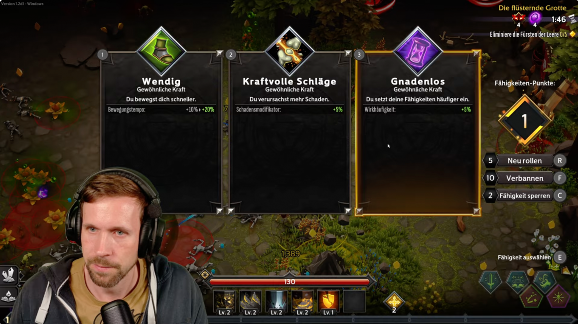 Review von Soulstone Survivors - Großartiges Rogue -like? 3 Beim Level Up gibt es die Auswahl zwischen drei Optionen.