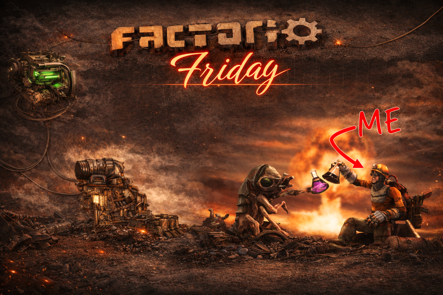 Factorio Friday - jeden Freitag ab 16 Uhr live bei Twitch und YouTube