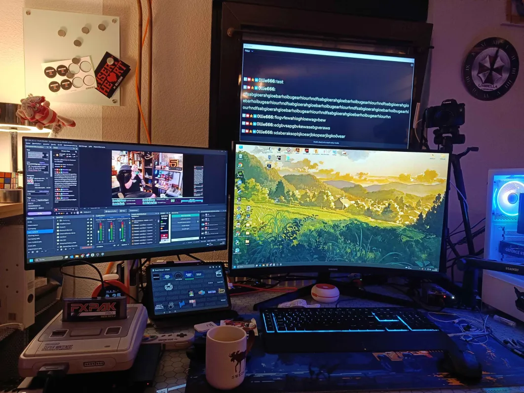 0llie666, Friends of Flow, Retro Gaming, Twitch, LAN-Party, Streamer Interview, Community, Insert Heart 15 0llie666 Streaming Setup